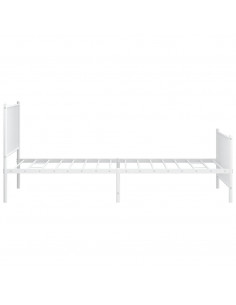 Giroletto con Testiera e Pediera Metallo Bianco 107x203 cm