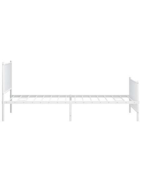 Giroletto con Testiera e Pediera Metallo Bianco 107x203 cm