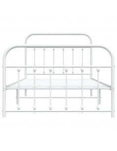 Giroletto con Testiera e Pediera Metallo Bianco 107x203 cm