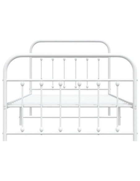 Giroletto con Testiera e Pediera Metallo Bianco 107x203 cm