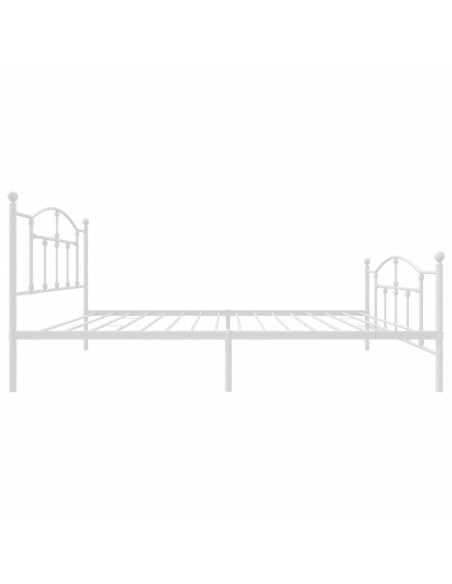 Giroletto con Testiera e Pediera Metallo Bianco 107x203 cm