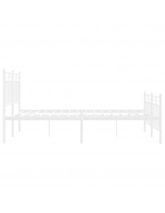 Giroletto con Testiera e Pediera Metallo Bianco 120x190 cm