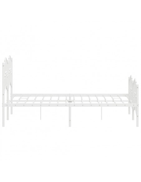 Giroletto con Testiera e Pediera Metallo Bianco 120x190 cm