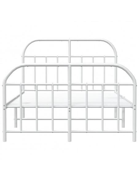 Giroletto con Testiera e Pediera Metallo Bianco 120x190 cm