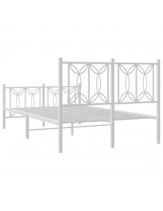 Giroletto con Testiera e Pediera Metallo Bianco 120x190 cm