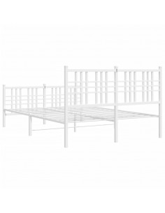 Giroletto con Testiera e Pediera Metallo Bianco 120x190 cm