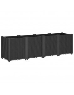 Fioriera da Giardino Nera 160x40x53 cm in PP