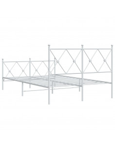 Giroletto con Testiera e Pediera Metallo Bianco 120x190 cm