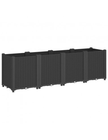 Fioriera da Giardino Nera 160x40x53 cm in PP