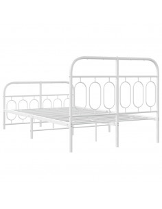 Giroletto con Testiera e Pediera Metallo Bianco 120x190 cm