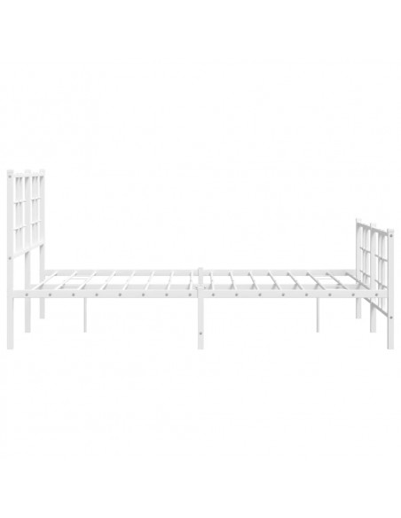 Giroletto con Testiera e Pediera Metallo Bianco 120x190 cm