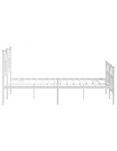 Giroletto con Testiera e Pediera Metallo Bianco 120x190 cm