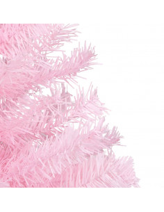 Albero di Natale Preilluminato con Palline Rosa 180 cm PVC 2