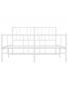 Giroletto con Testiera e Pediera Metallo Bianco 120x190 cm