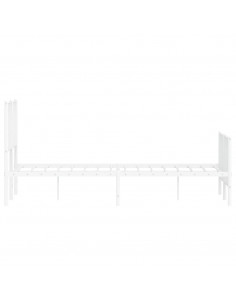 Giroletto con Testiera e Pediera Metallo Bianco 120x200 cm