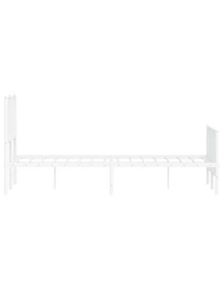 Giroletto con Testiera e Pediera Metallo Bianco 120x200 cm