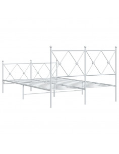 Giroletto con Testiera e Pediera Metallo Bianco 120x200 cm