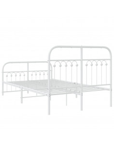 Giroletto con Testiera e Pediera Metallo Bianco 120x200 cm