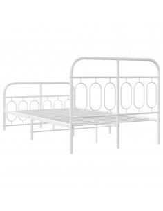 Giroletto con Testiera e Pediera Metallo Bianco 120x200 cm