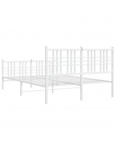 Giroletto con Testiera e Pediera Metallo Bianco 120x200 cm