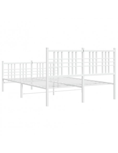 Giroletto con Testiera e Pediera Metallo Bianco 120x200 cm