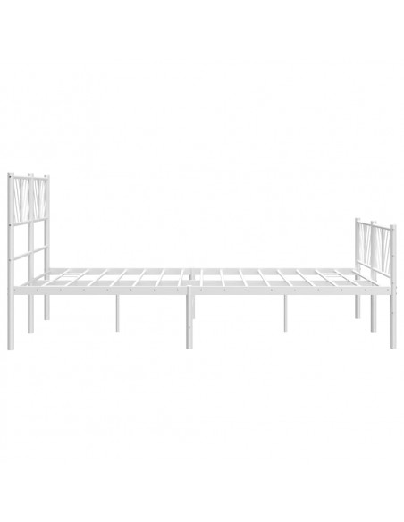 Giroletto con Testiera e Pediera Metallo Bianco 120x200 cm