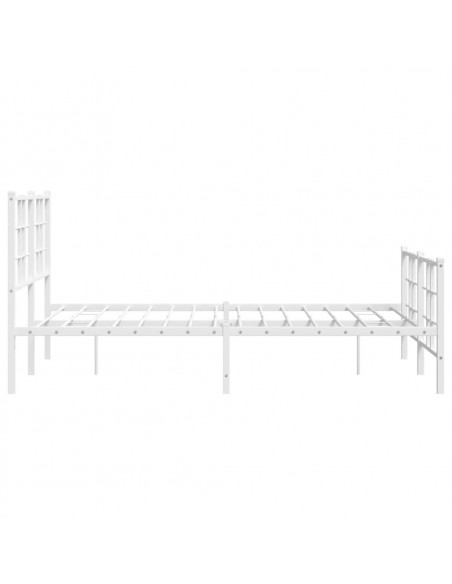 Giroletto con Testiera e Pediera Metallo Bianco 120x200 cm