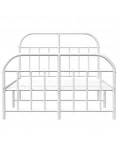 Giroletto con Testiera e Pediera Metallo Bianco 120x200 cm