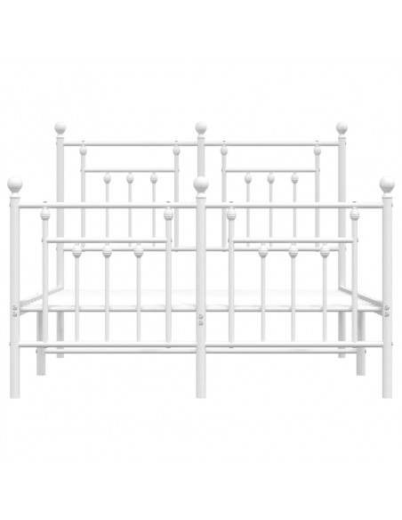 Giroletto con Testiera e Pediera Metallo Bianco 120x200 cm