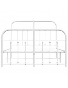 Giroletto con Testiera e Pediera Metallo Bianco 120x200 cm