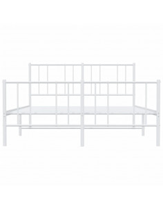 Giroletto con Testiera e Pediera Metallo Bianco 120x200 cm