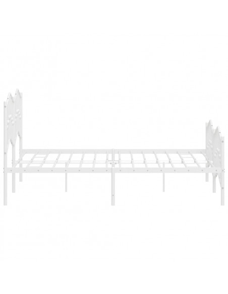 Giroletto con Testiera e Pediera Metallo Bianco 135x190 cm