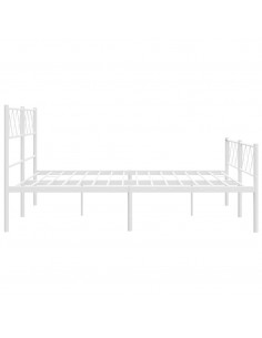 Giroletto con Testiera e Pediera Metallo Bianco 135x190 cm