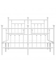 Giroletto con Testiera e Pediera Metallo Bianco 135x190 cm