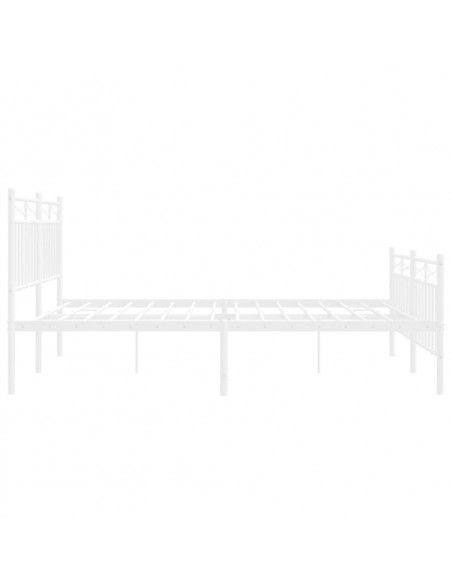 Giroletto con Testiera e Pediera Metallo Bianco 135x190 cm