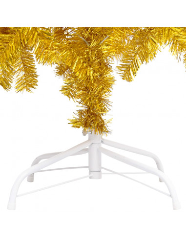 Albero di Natale Preilluminato con Palline Oro 150 cm PET