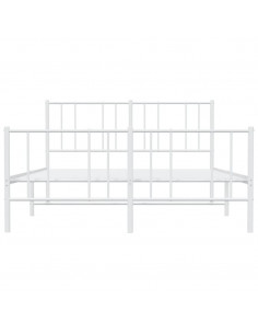 Giroletto con Testiera e Pediera Metallo Bianco 135x190 cm