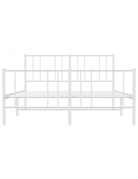Giroletto con Testiera e Pediera Metallo Bianco 135x190 cm