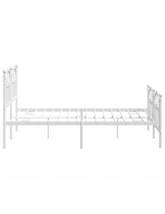 Giroletto con Testiera e Pediera Metallo Bianco 135x190 cm