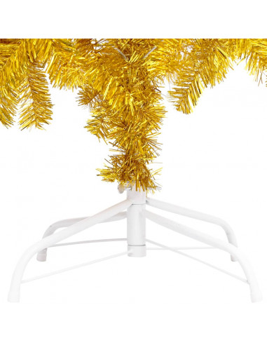 Albero di Natale Preilluminato con Palline Oro 240 cm PET