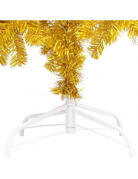 Albero di Natale Preilluminato con Palline Oro 240 cm PET