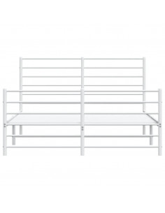 Giroletto con Testiera e Pediera Metallo Bianco 135x190 cm