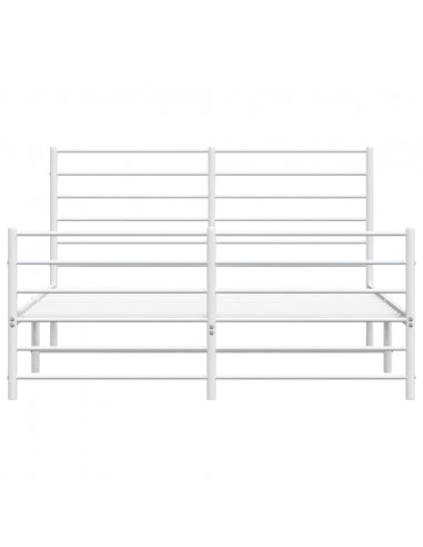 Giroletto con Testiera e Pediera Metallo Bianco 135x190 cm