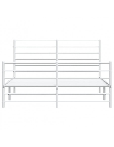 Giroletto con Testiera e Pediera Metallo Bianco 135x190 cm