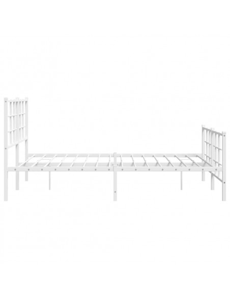 Giroletto con Testiera e Pediera Metallo Bianco 135x190 cm