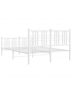 Giroletto con Testiera e Pediera Metallo Bianco 137x190 cm