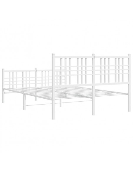Giroletto con Testiera e Pediera Metallo Bianco 137x190 cm