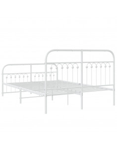 Giroletto con Testiera e Pediera Metallo Bianco 137x190 cm