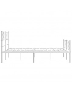 Giroletto con Testiera e Pediera Metallo Bianco 140x190 cm