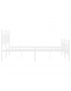 Giroletto con Testiera e Pediera Metallo Bianco 140x190 cm